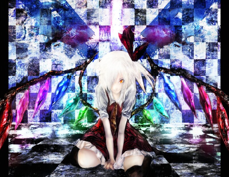 Anime girl with glowing wings