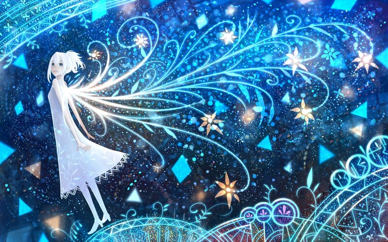 anime girl with glowing wings