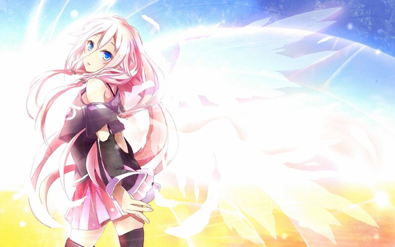 anime girl with glowing wings