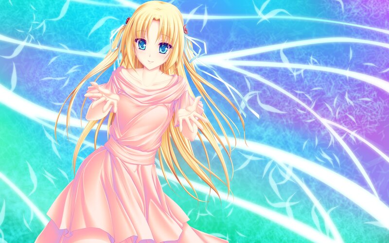 anime girl with glowing wings