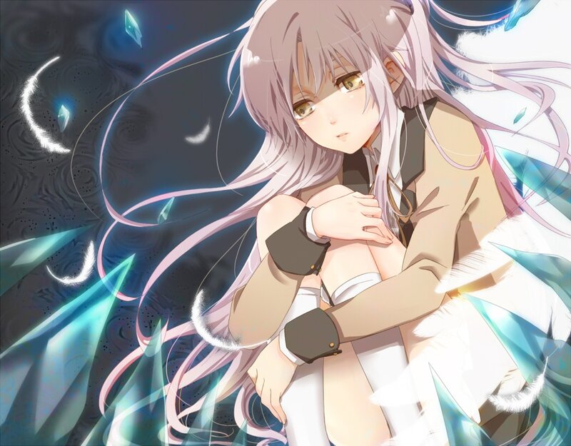 anime girl with glowing wings
