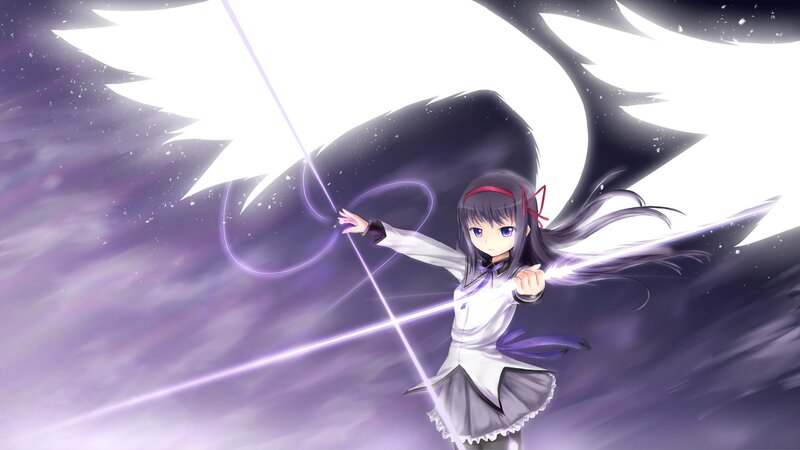 anime girl with glowing wings