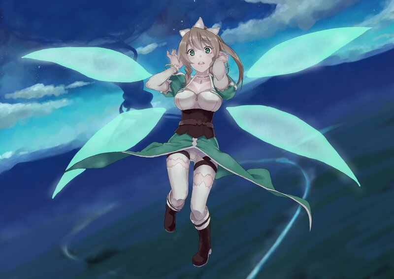 anime girl with glowing wings