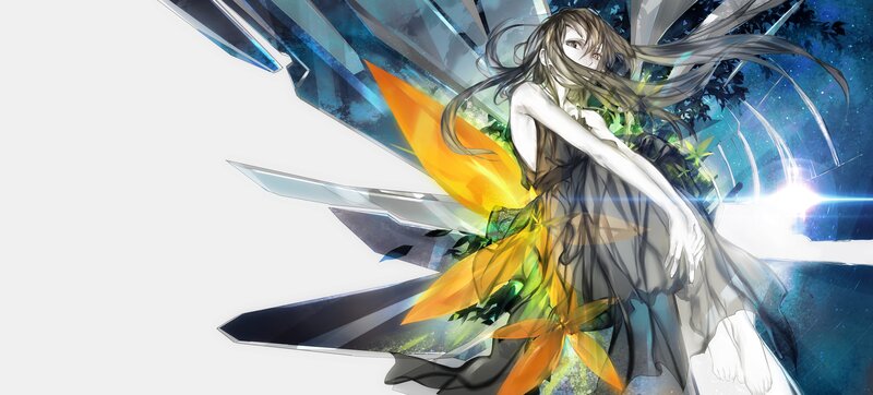 anime girl with glowing wings