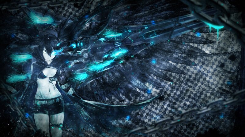 anime girl with glowing wings