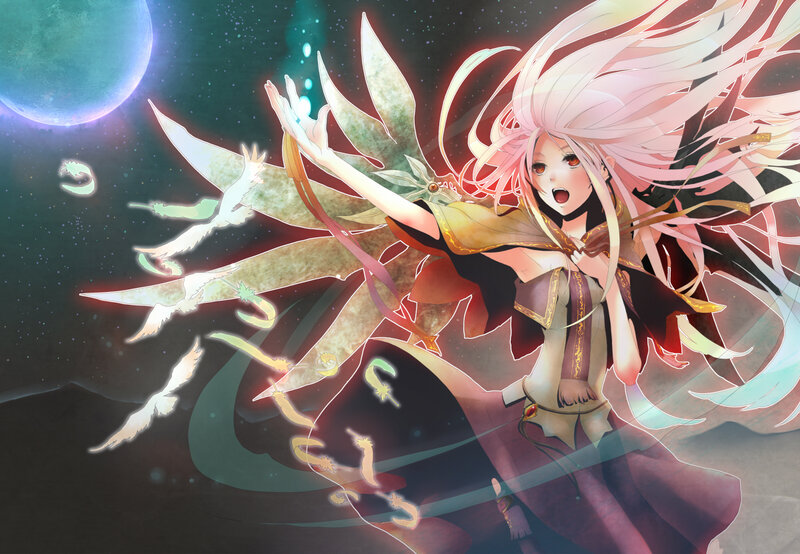 anime girl with glowing wings