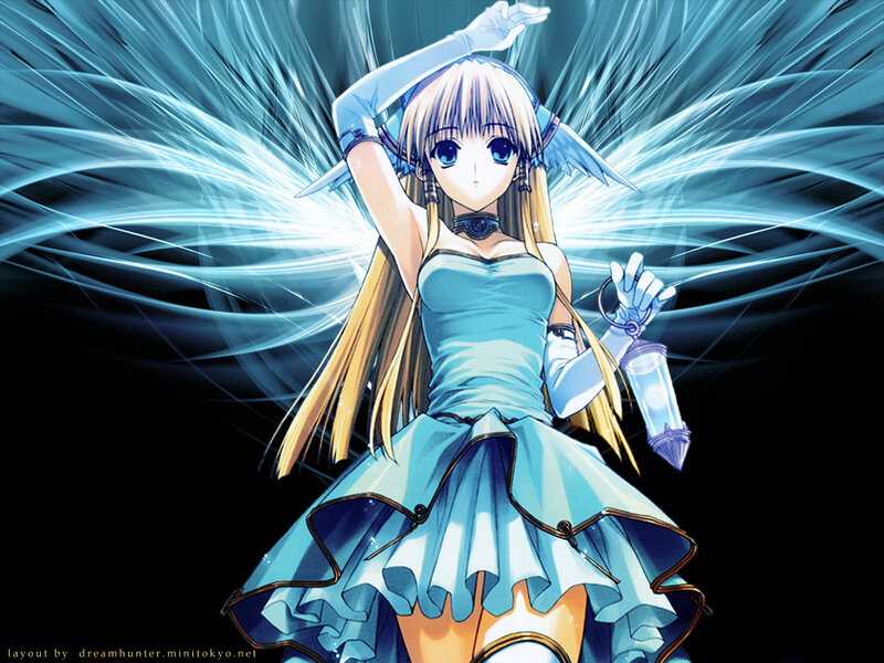 anime girl with glowing wings