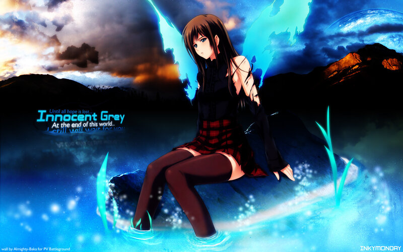 Anime girl with glowing wings