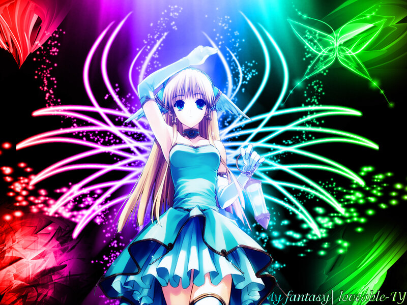 anime girl with glowing wings