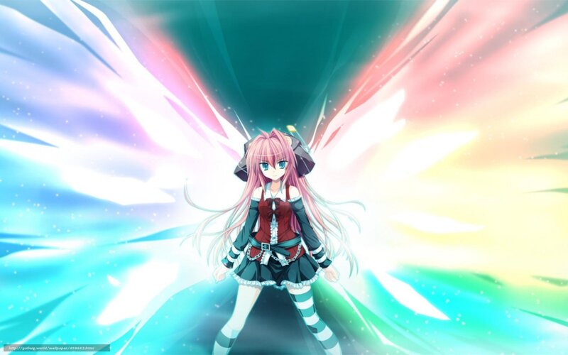 anime girl with glowing wings