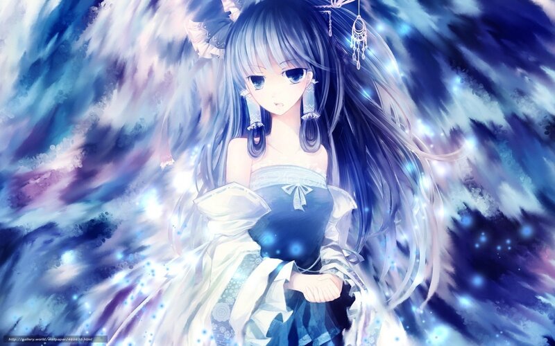 anime girl with glowing wings