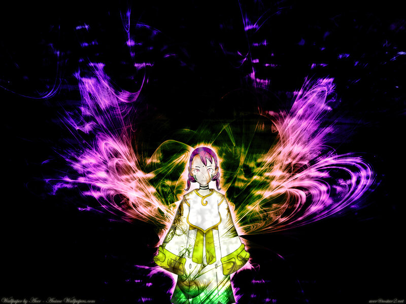 Anime Girl with Glowing Wings — Purple, Dramatic