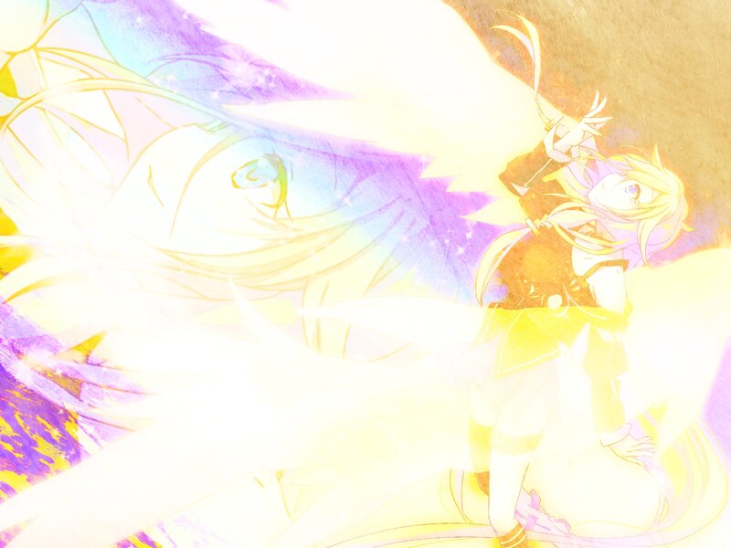 Anime Girl with Glowing Wings — Yellow