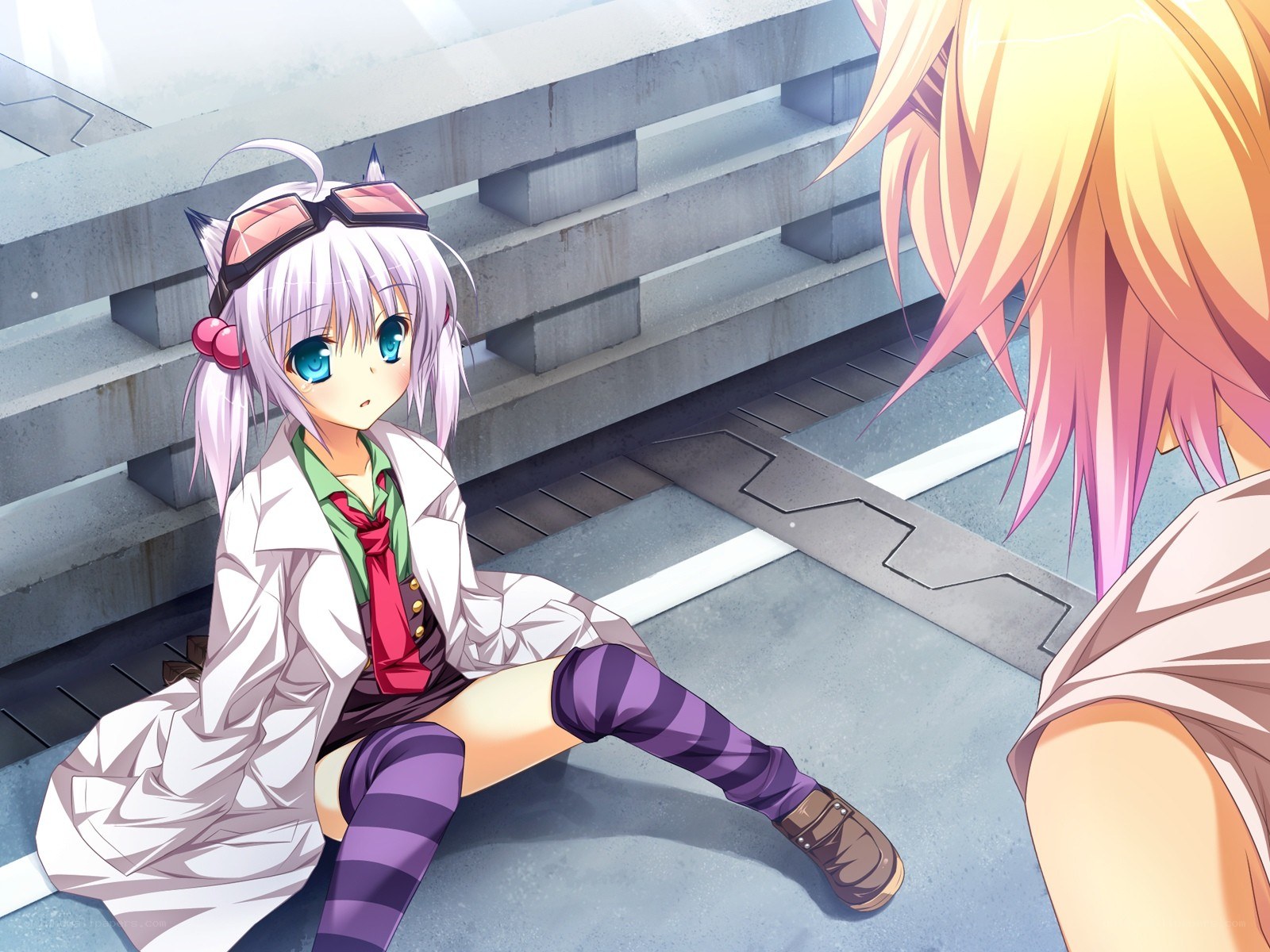 anime girl with goggles