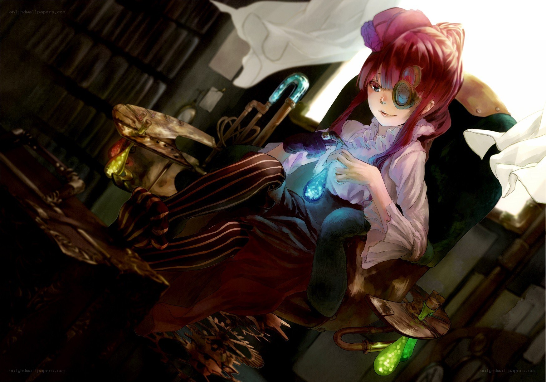 anime girl with goggles
