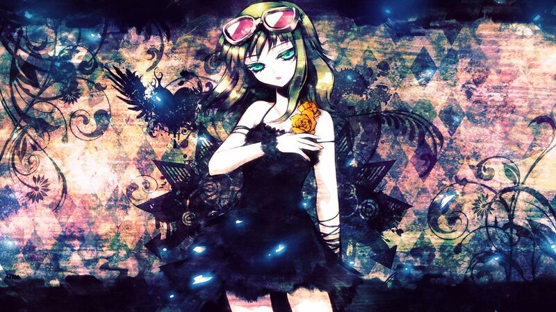 anime girl with goggles and rose