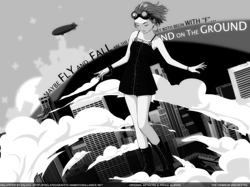 Anime Girl with Goggles — Black, Dramatic, Manga