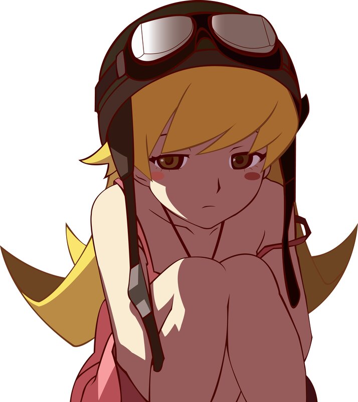 Anime Girl with Goggles — Brown, Serious