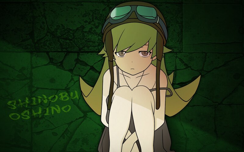 Anime Girl with Goggles — Green