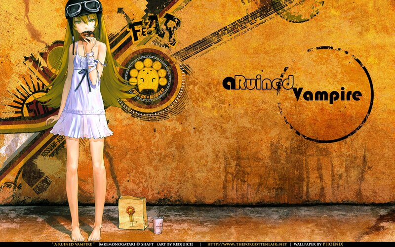 Anime Girl with Goggles — Orange, Grungy