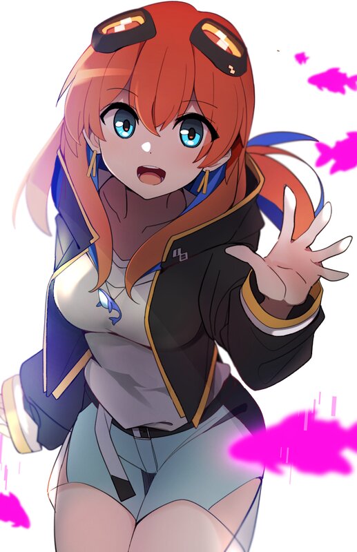 Anime Girl with Goggles — Red, Energetic