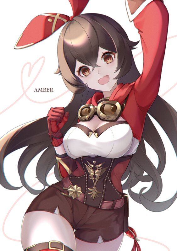Anime Girl with Goggles — Red