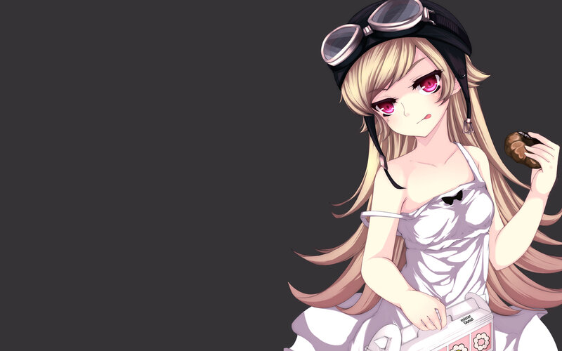 Anime Girl with Goggles — White, Neutral