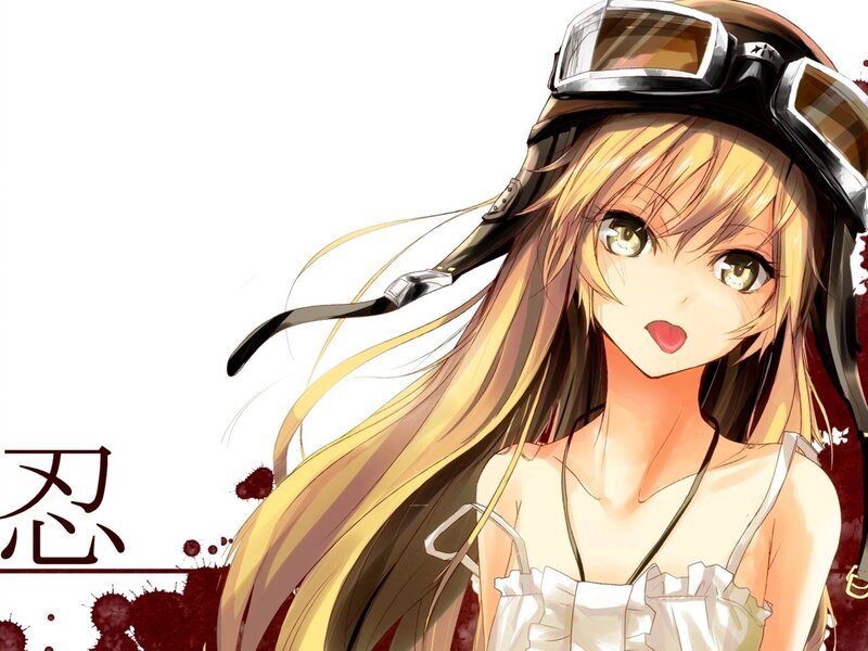 Anime Girl with Goggles — Yellow, Dramatic, Long Hair