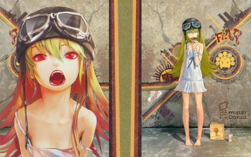 Anime Girl with Goggles — Yellow, Playful