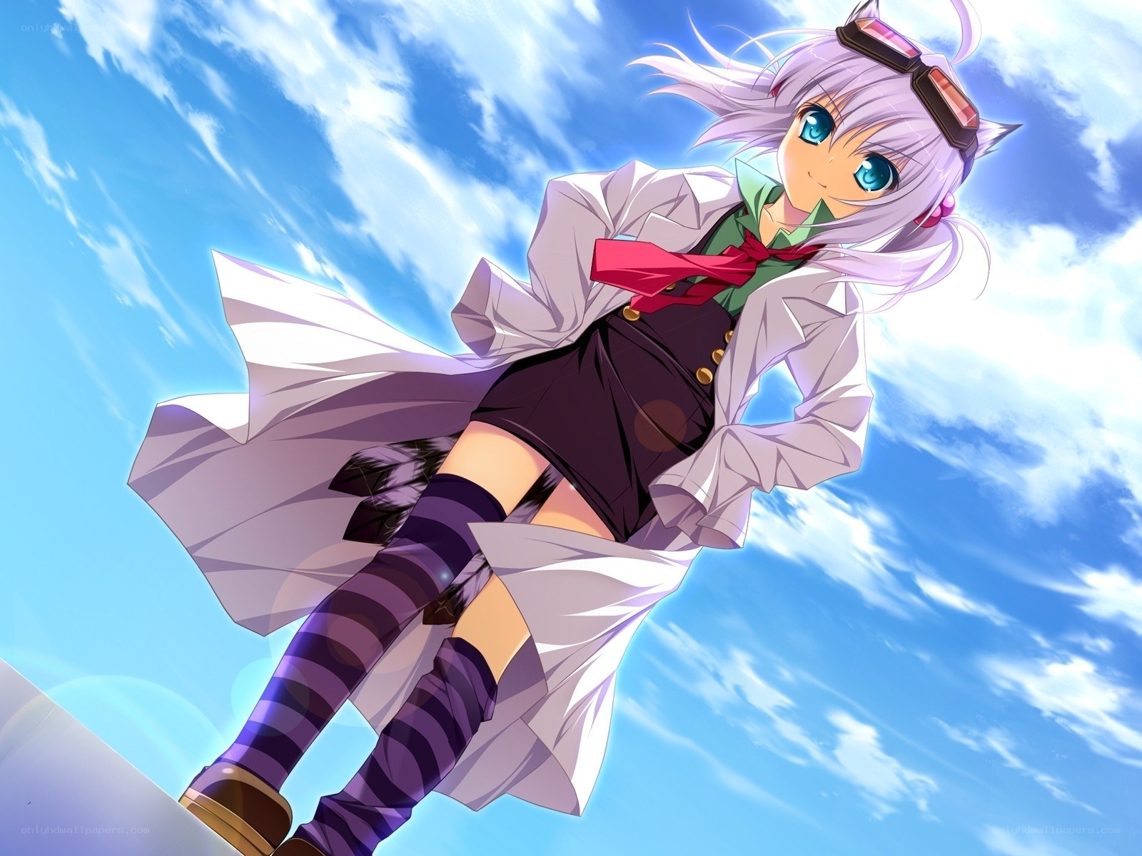 anime girl with goggles