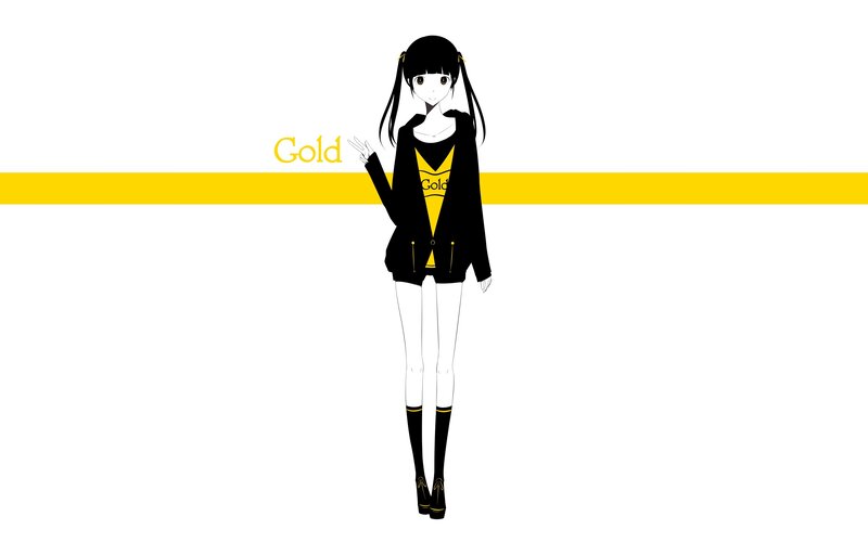 anime girl with gold theme