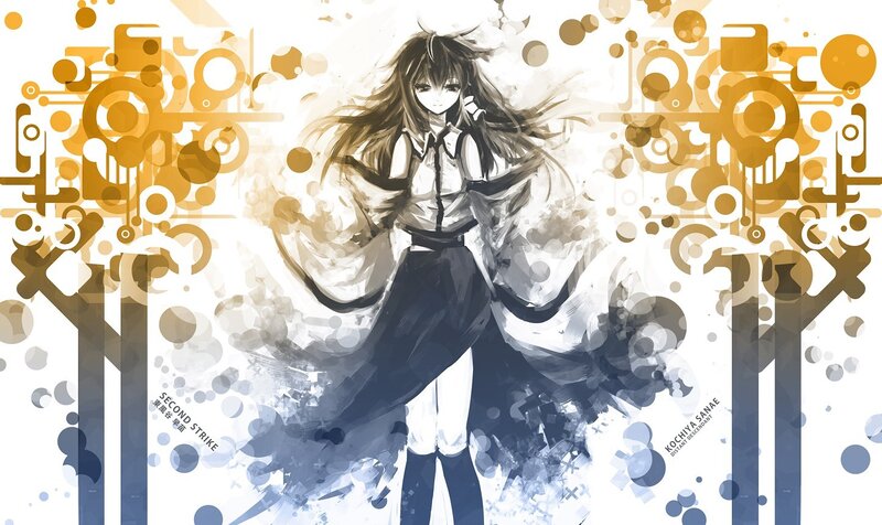 anime girl with golden background