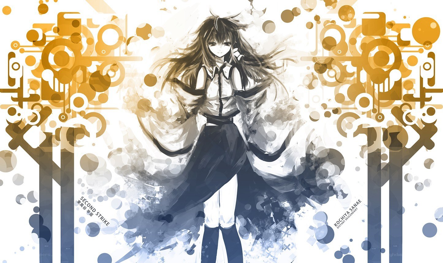 anime girl with golden background