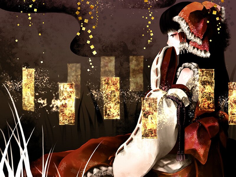 Anime girl with golden cards