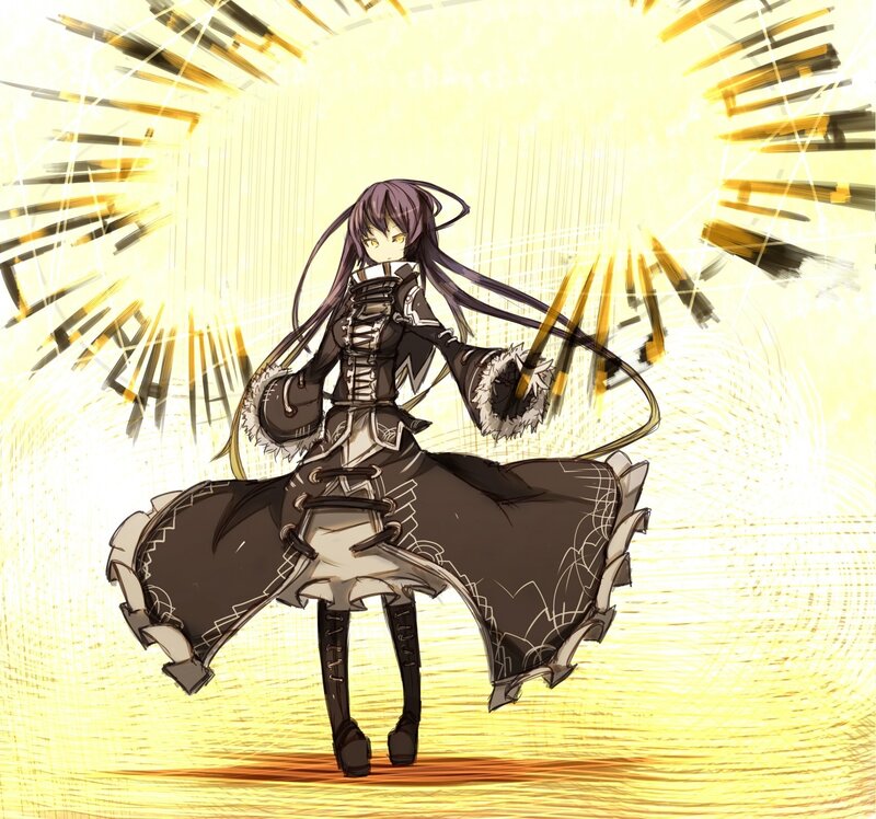 anime girl with golden energy