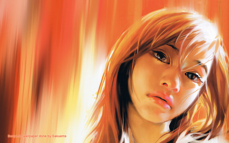 Anime girl with golden hair