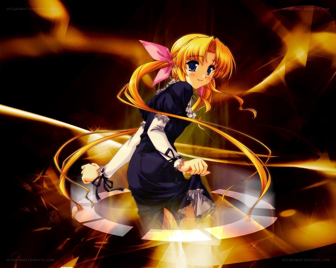 anime girl with golden hair