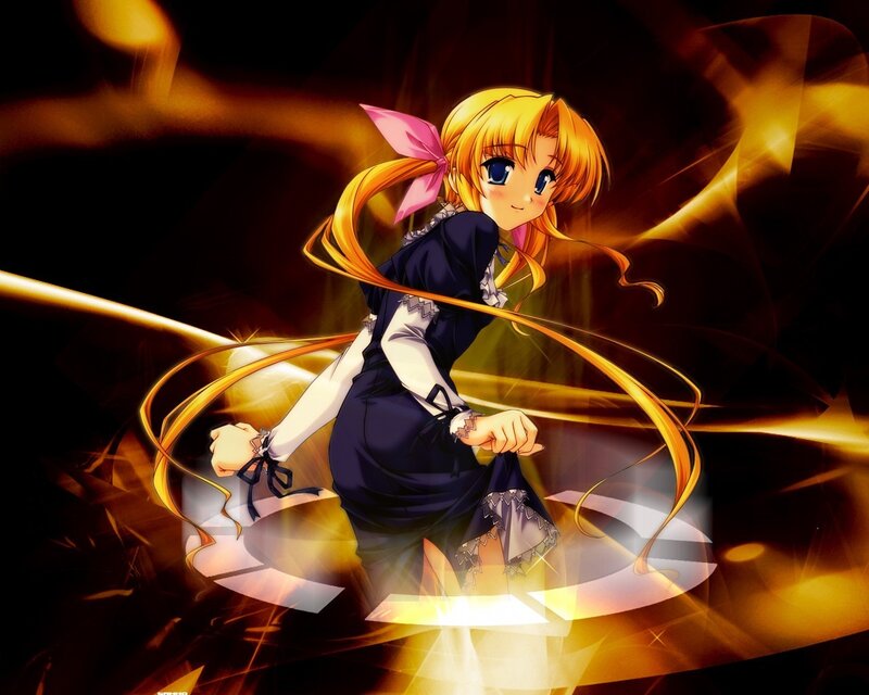 anime girl with golden hair