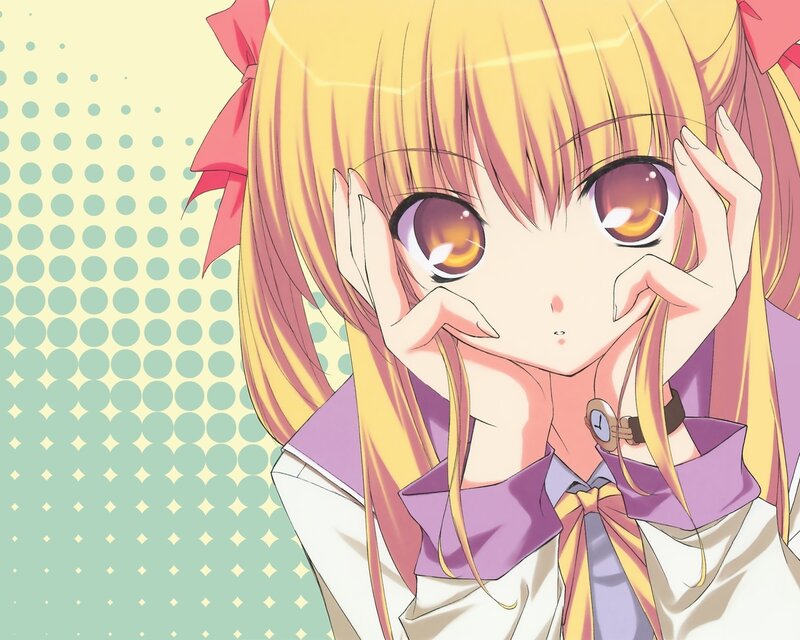 anime girl with golden hair