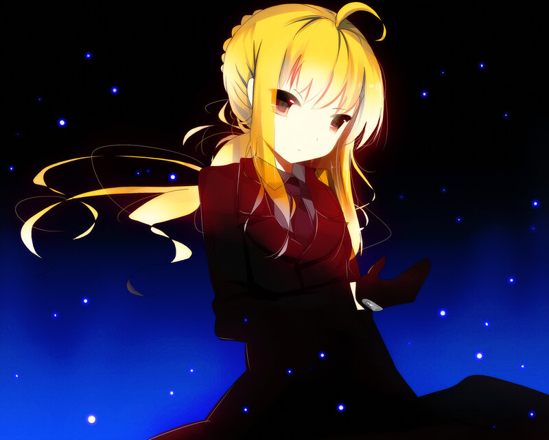 anime girl with golden hair