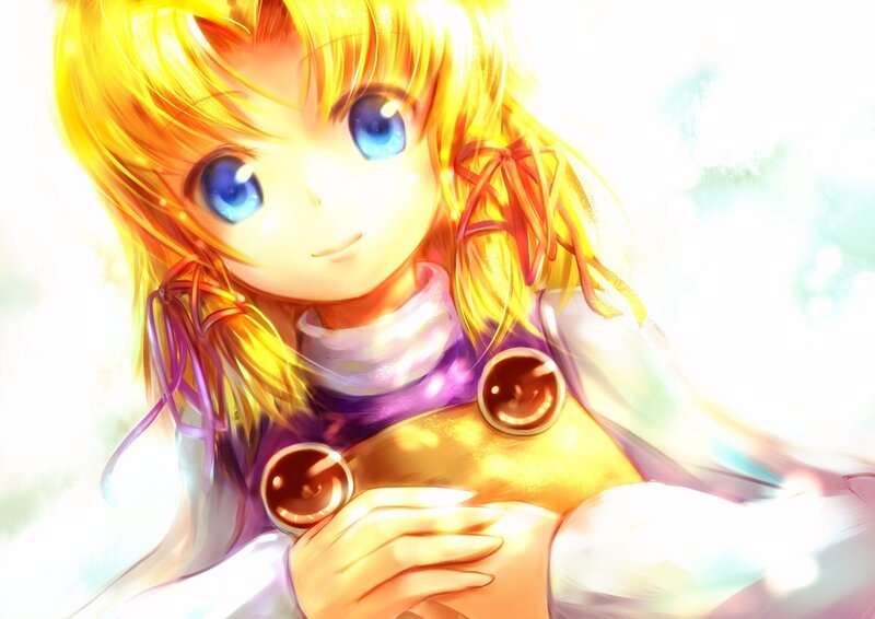 anime girl with golden hair