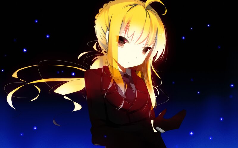 anime girl with golden hair