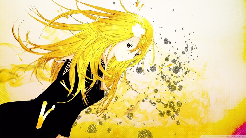 anime girl with golden hair