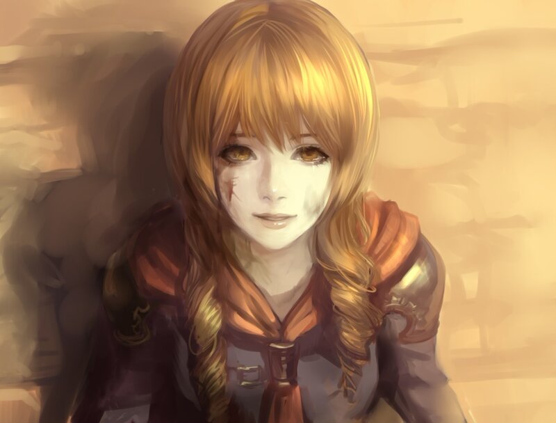 Anime girl with golden hair