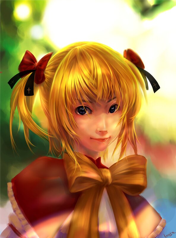 anime girl with golden hair