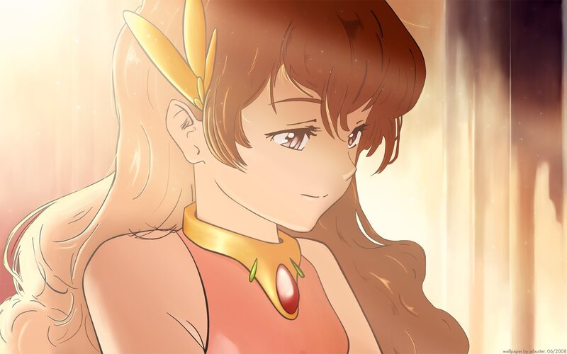 Anime Girl with Golden Hair — Brown