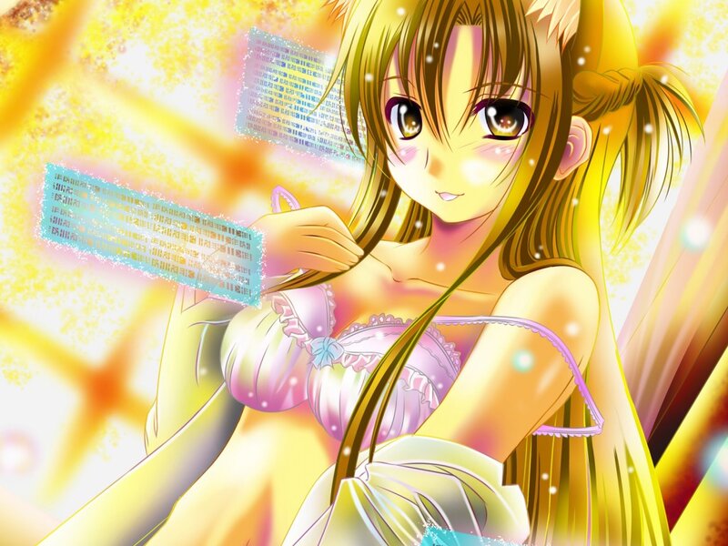Anime Girl with Golden Hair — Yellow, Bright