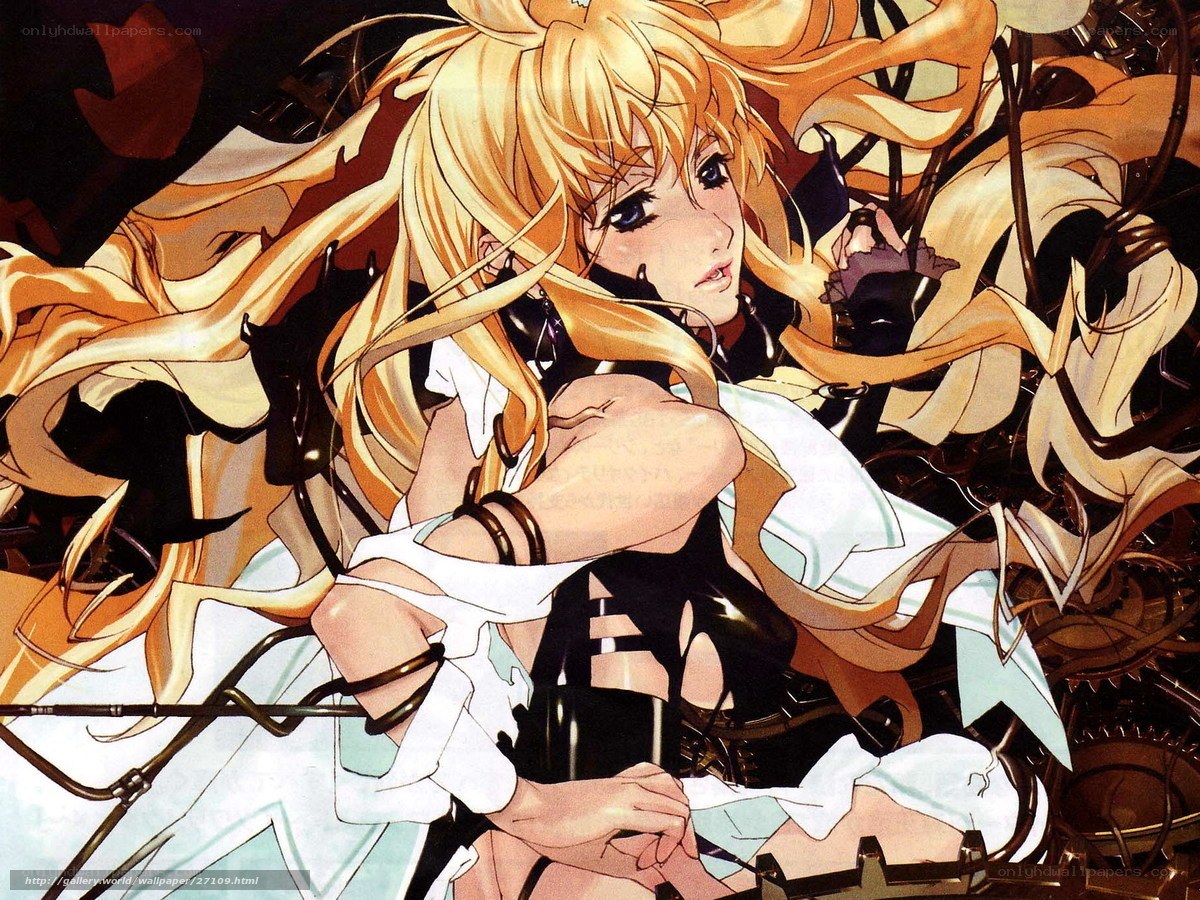 Anime girl with golden hair