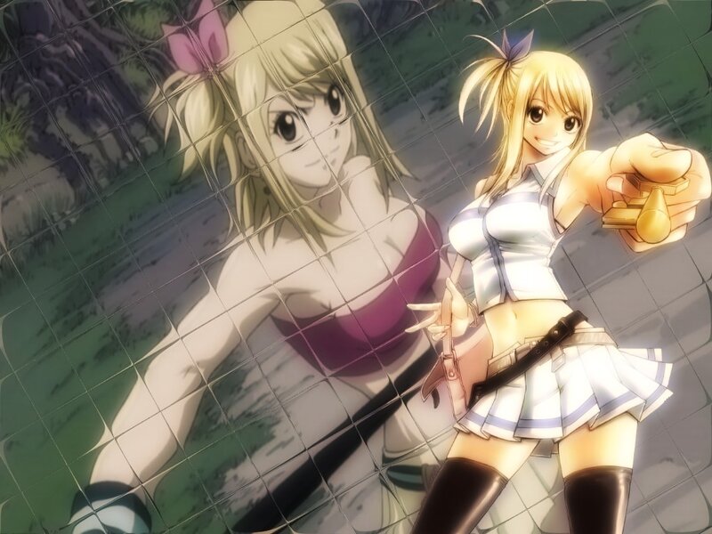 Anime girl with golden key