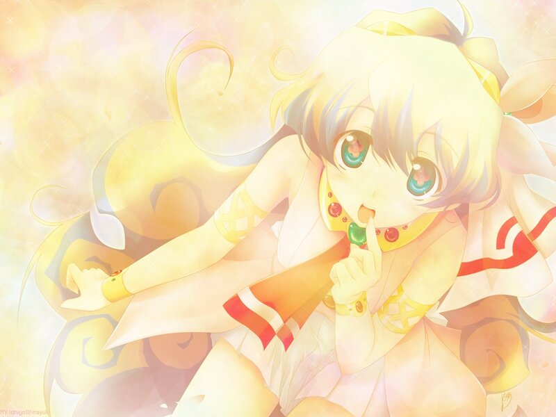 Anime girl with golden light